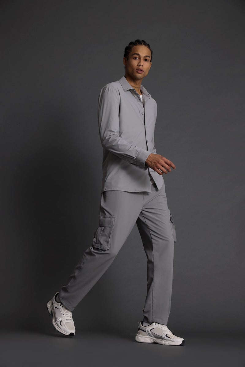 DeFacto Grey Man DeFactoFit Standard Fit Woven Cargo Joggers Casual - Image 1